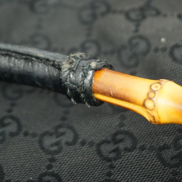 Gucci Tote Bag GG Canvas Bamboo 112530 Black Women's - Picture 8 of 14